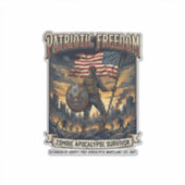 愛国錆びた旗サバイバーゾンビアポカリプス自由 シール (正面)