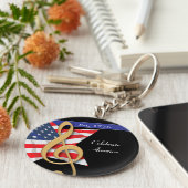 愛国音楽キーチェーン キーホルダー (側面)