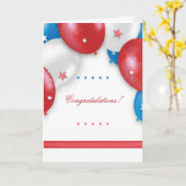 愛国風船の挨拶状 カード (黄色い花)