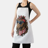 愛国馬のヘッドベクターTシャツデザイン1 エプロン (インサイチュ)