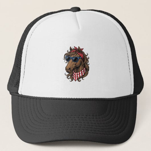 愛国馬のヘッドベクターTシャツデザイン1 キャップ (正面)