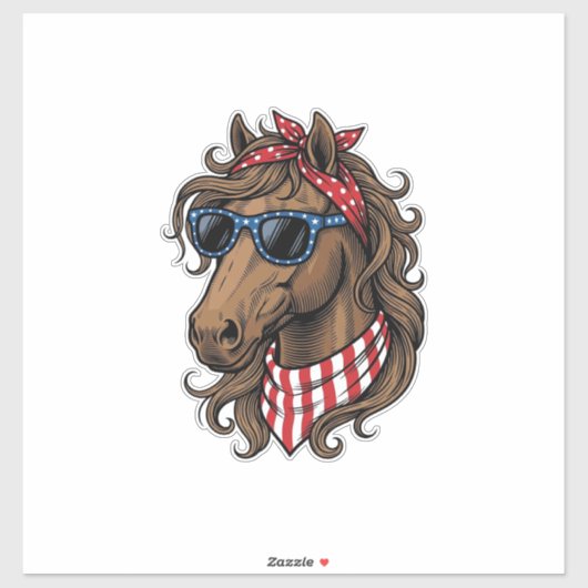 愛国馬のヘッドベクターTシャツデザイン1 シール (シート)