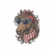 愛国馬のヘッドベクターTシャツデザイン1 シール (正面)