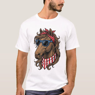 愛国馬のヘッドベクターTシャツデザイン1 Tシャツ