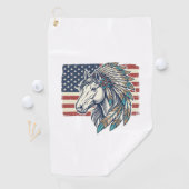 愛国馬の旗ビンテージ ベクターTシャツデザイン ゴルフタオル (インサイチュ)