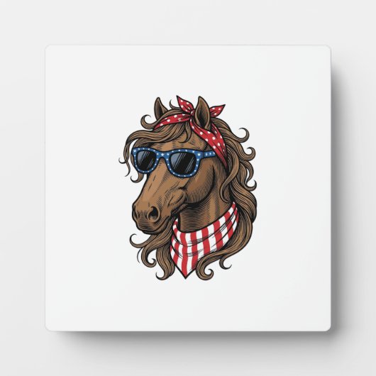 愛国馬の頭部ベクターTシャツデザイン1 フォトプラーク (正面)