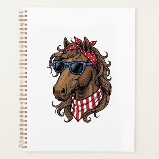 愛国馬の頭部ベクターTシャツデザイン1 プランナー手帳 (正面)