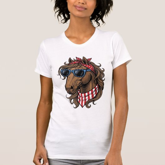 愛国馬の頭部ベクターTシャツデザイン1 Tシャツ (正面)
