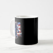 愛国馬アメリカ国旗の乗馬の杖 コーヒーマグカップ (正面左)