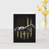 愛国馬アメリカ国旗の乗馬GIF カード (黄色い花)