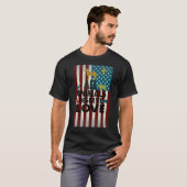 愛国馬アメリカ国旗 馬 ビンテージ Tシャツ (正面フル)