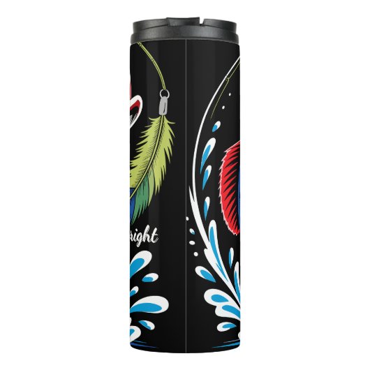 愛国魚が水のルアーを跳躍 タンブラー (裏面)