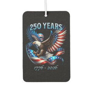 愛国鷲と旗 250周年 1776-2026 カーエアーフレッシュナー