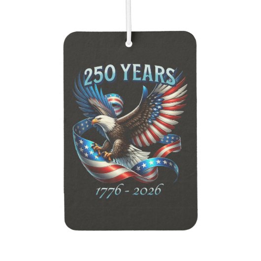 愛国鷲と旗 250周年 1776-2026 カーエアーフレッシュナー (正面)