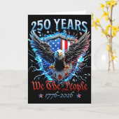愛国鷲と旗 250周年 1776-2026 カード (黄色い花)