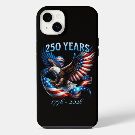 愛国鷲と旗 250周年 1776-2026 iPhoneケース (裏面)