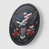 愛国鷲アメリカ合衆国 ラージ壁時計 (傾斜)