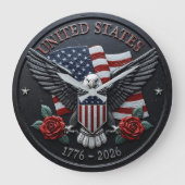 愛国鷲アメリカ合衆国 ラージ壁時計 (正面)