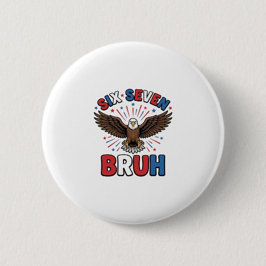 愛国鷲シックスセブン Bruh ベクター デザイン_1 缶バッジ (正面)