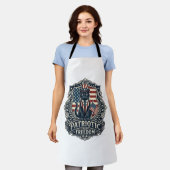 愛国黒猫ベクターグラフィックTシャツ (2)_1 エプロン (着用した状態)