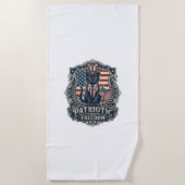 愛国黒猫ベクターグラフィックTシャツ (2)_1 ビーチタオル (正面)