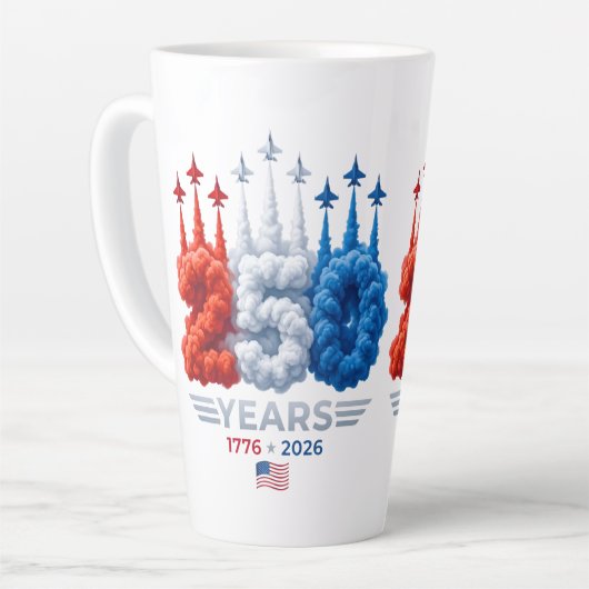 愛国250周年記念日 カフェラテマグ (左アングル)