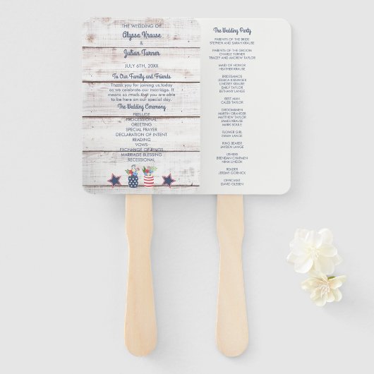 愛国7月4日結婚の式プロ ハンドファン (正面&裏面)