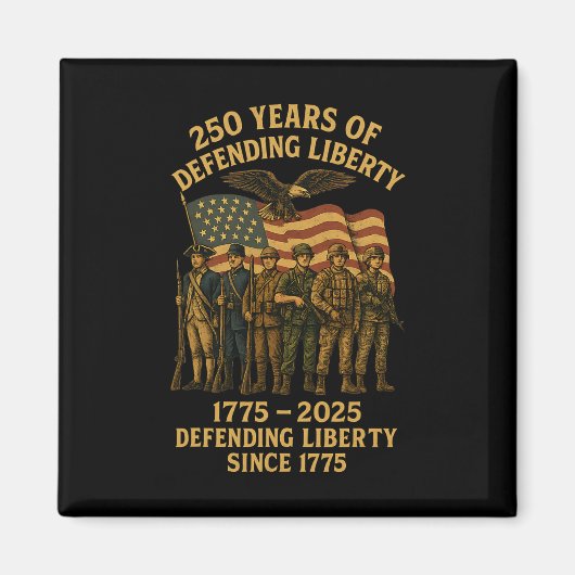 愛国 アメリカ軍 アメリカ軍パレード250周年記念 マグネット (正面)