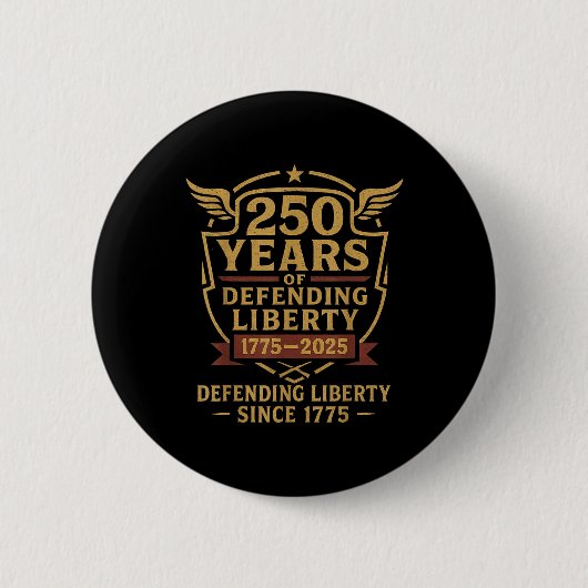 愛国 アメリカ軍 アメリカ軍パレード250周年記念 缶バッジ (正面)