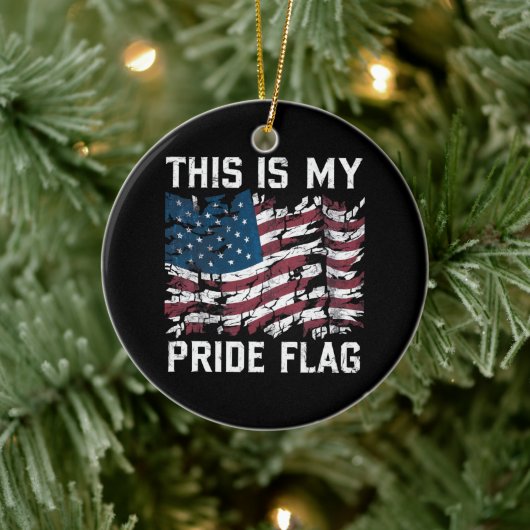愛国 アメリカ pride 自慢の旗 USA セラミックオーナメント (ツリー)