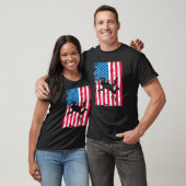 愛国 スカイダイビング グラフィックプリント アメリカ国旗 Tシャツ (ユニセックス)