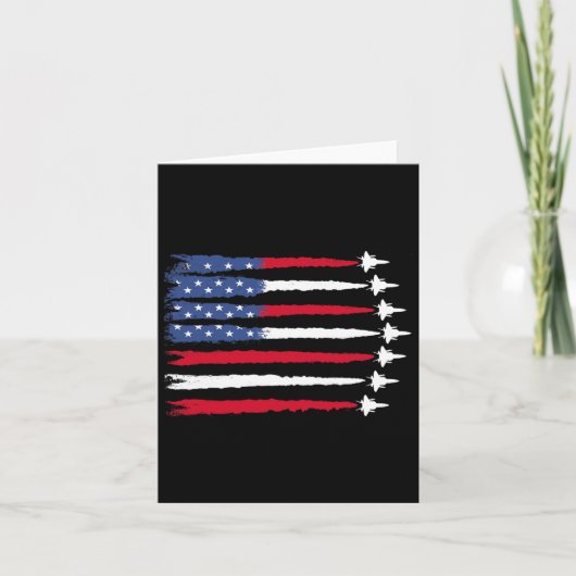 愛国 赤 白 青 USA フラッグ 戦闘機 4th カード (正面)