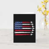 愛国 赤 白 青 USA フラッグ 戦闘機 4th カード (黄色い花)