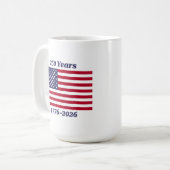 愛国 250周年 1776-2026 コーヒーマグカップ (正面左)