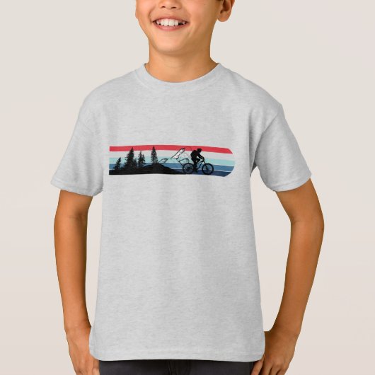 愛国 MTB アメリカ国旗 マウンテンバイク Tシャツ (正面)