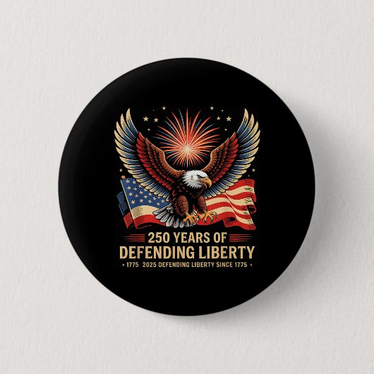 愛国 USA 軍事パレード 250周年 缶バッジ (正面)