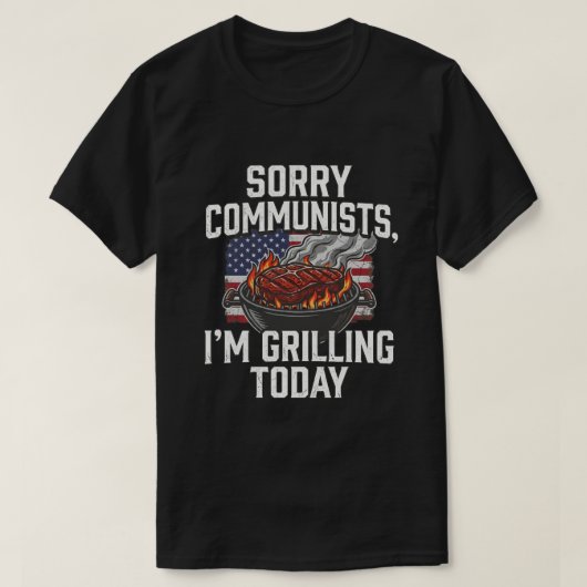 愛国BBQ Tシャツ 残念共産党 グリル (デザイン正面)