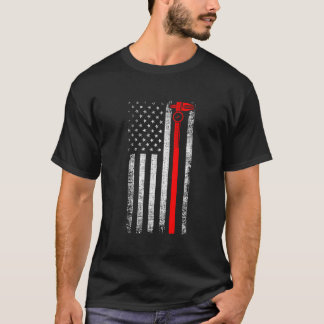 愛国CNC機械オペレーター アメリカ国旗 Ma Tシャツ