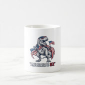 愛国T-Rex Amerisaurus Rex 白シャツデザイン コーヒーマグカップ (中央)