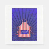 愛国USAシェフ赤白青BBQ料理 スタンダードランチョンナプキン (正面)