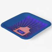 愛国USAシェフ赤白青BBQ料理 ペーパープレート (傾斜あり)