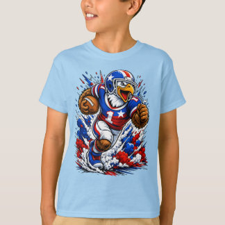 愛国USAフットボールイーグル#1フットボール選手 Tシャツ