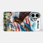 愛国USAフラグハクトウワシiPhone/iPadケース Case-Mate iPhoneケース (裏面 (横))