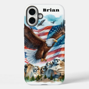 愛国USAフラグハクトウワシiPhone/iPadケース iPhone 16 Plusケース