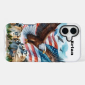 愛国USAフラグハクトウワシiPhone/iPadケース iPhoneケース (裏面横)