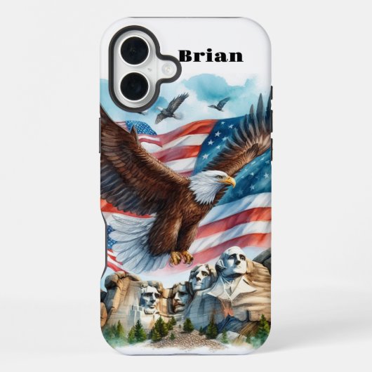 愛国USAフラグハクトウワシiPhone/iPadケース iPhoneケース (裏面)