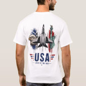 愛国USA自由の国 戦闘機 イーグル Tシャツ (裏面)