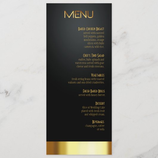 愛夕食メニュー黒か金ゴールドで幸運なラスベガス メニュー (正面)