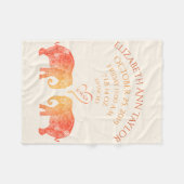 愛女の赤ちゃんの誕生の記録Stats象のトン フリースブランケット (正面(横))