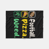 愛好家のハロウィーンのためのファンティーフットボールピザ雑草 フリースブランケット (正面(横))